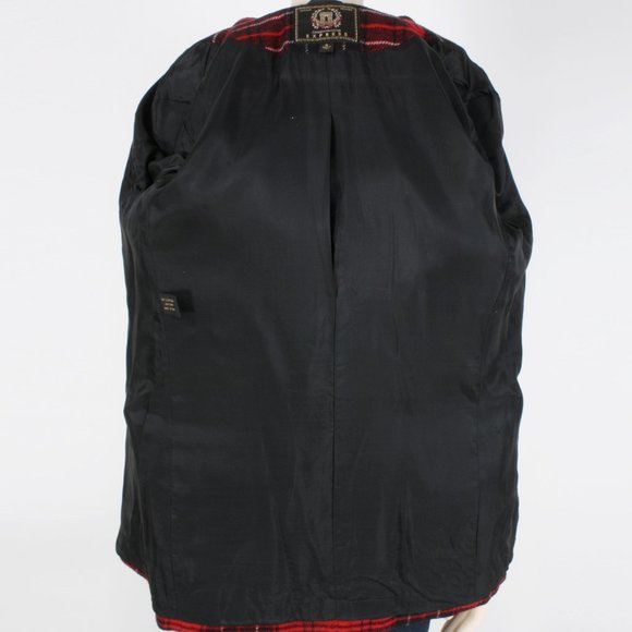 M Vintage 90s Compagnie Internationale Express Red Plaid Boxy Blazer Italy Y2k - Picture 7 of 8